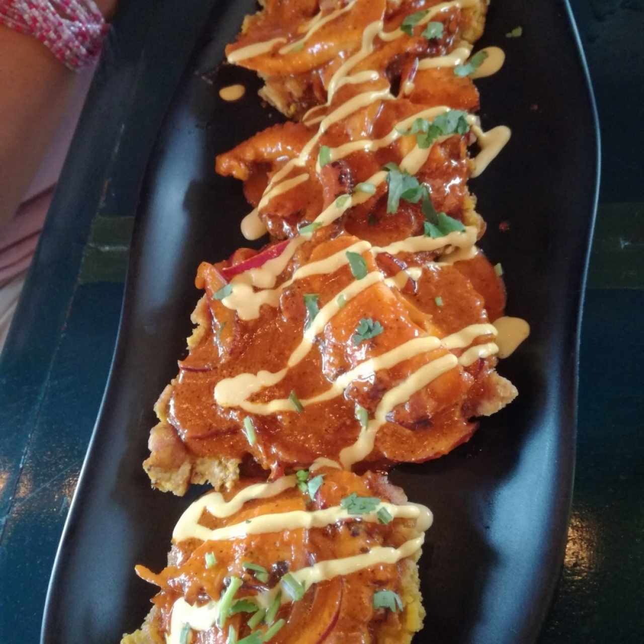 patacones con pulpo exquisito
