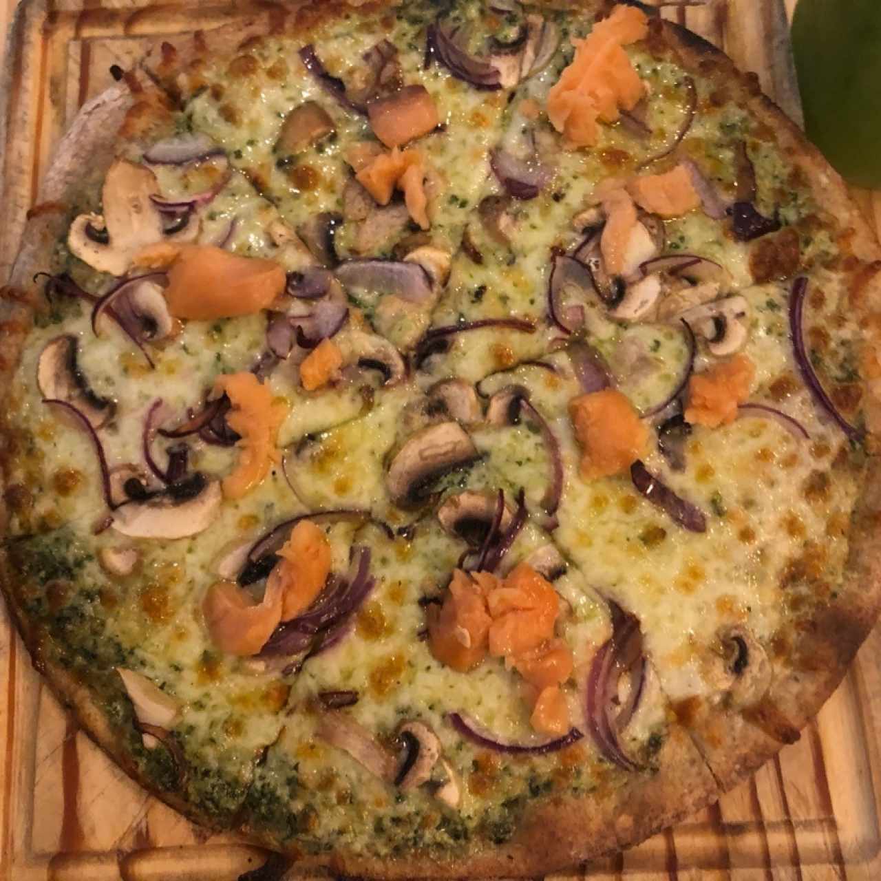 pizza de salmón
