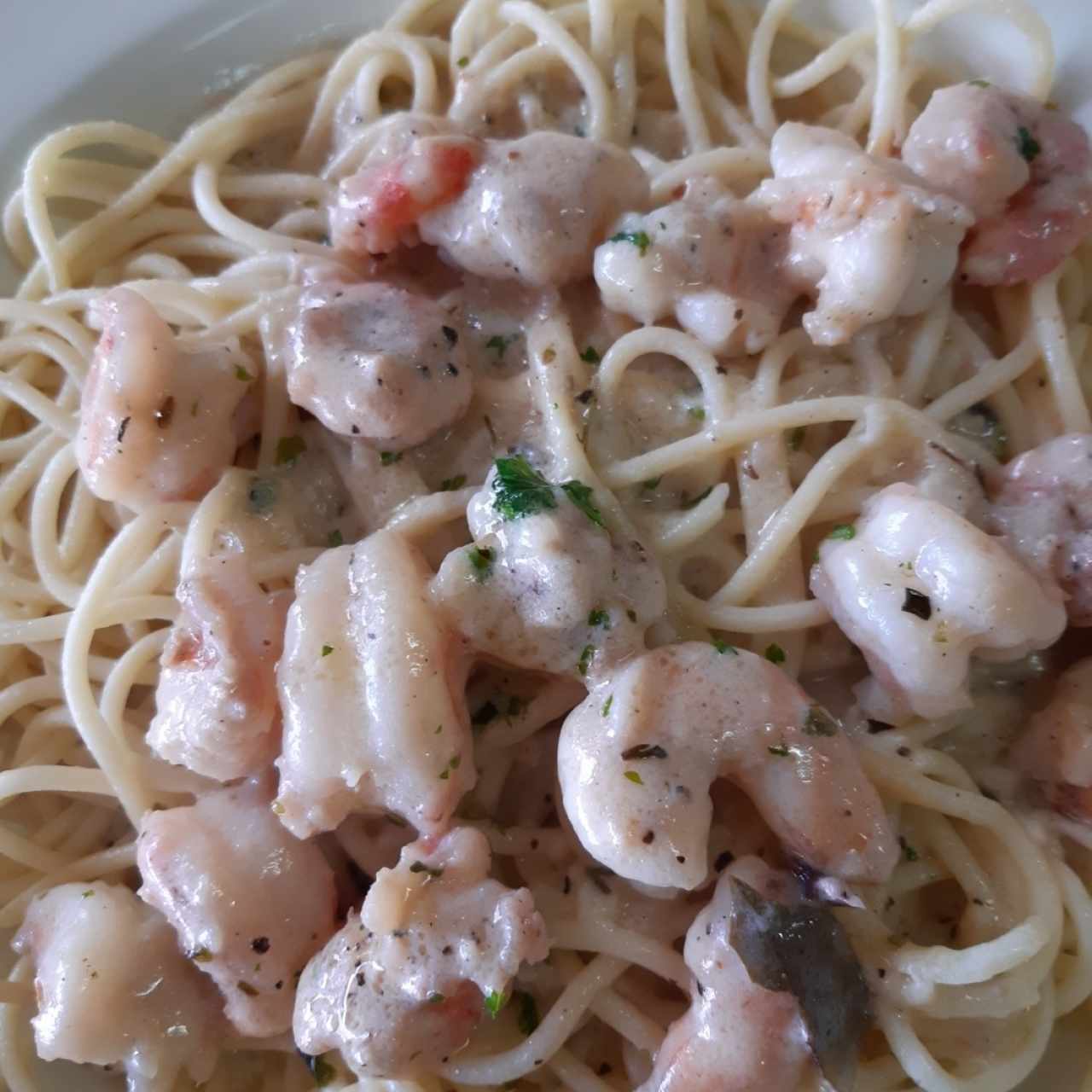 pasta con camarones