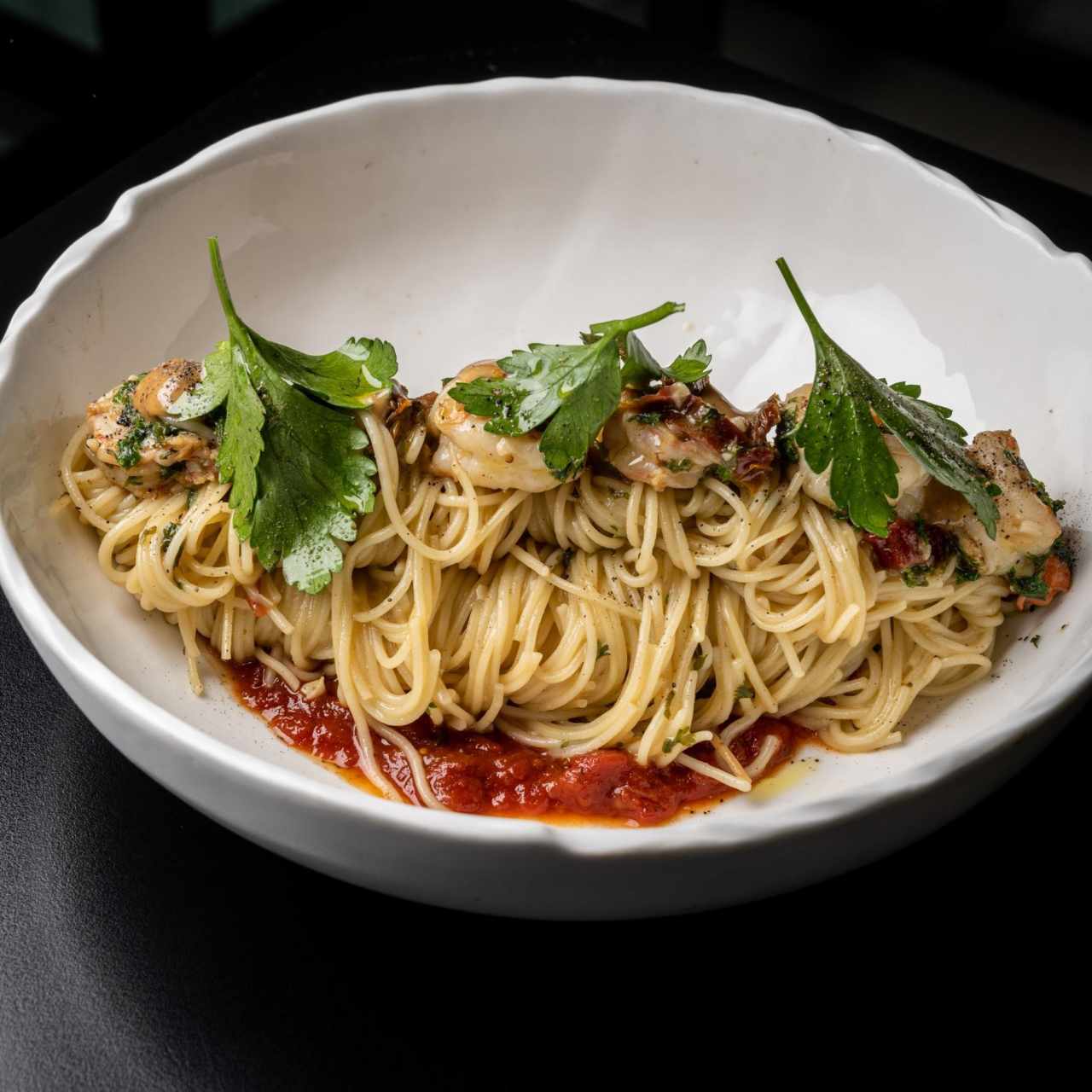 VERMICELLI AGLIO, OLIO E GAMBERI