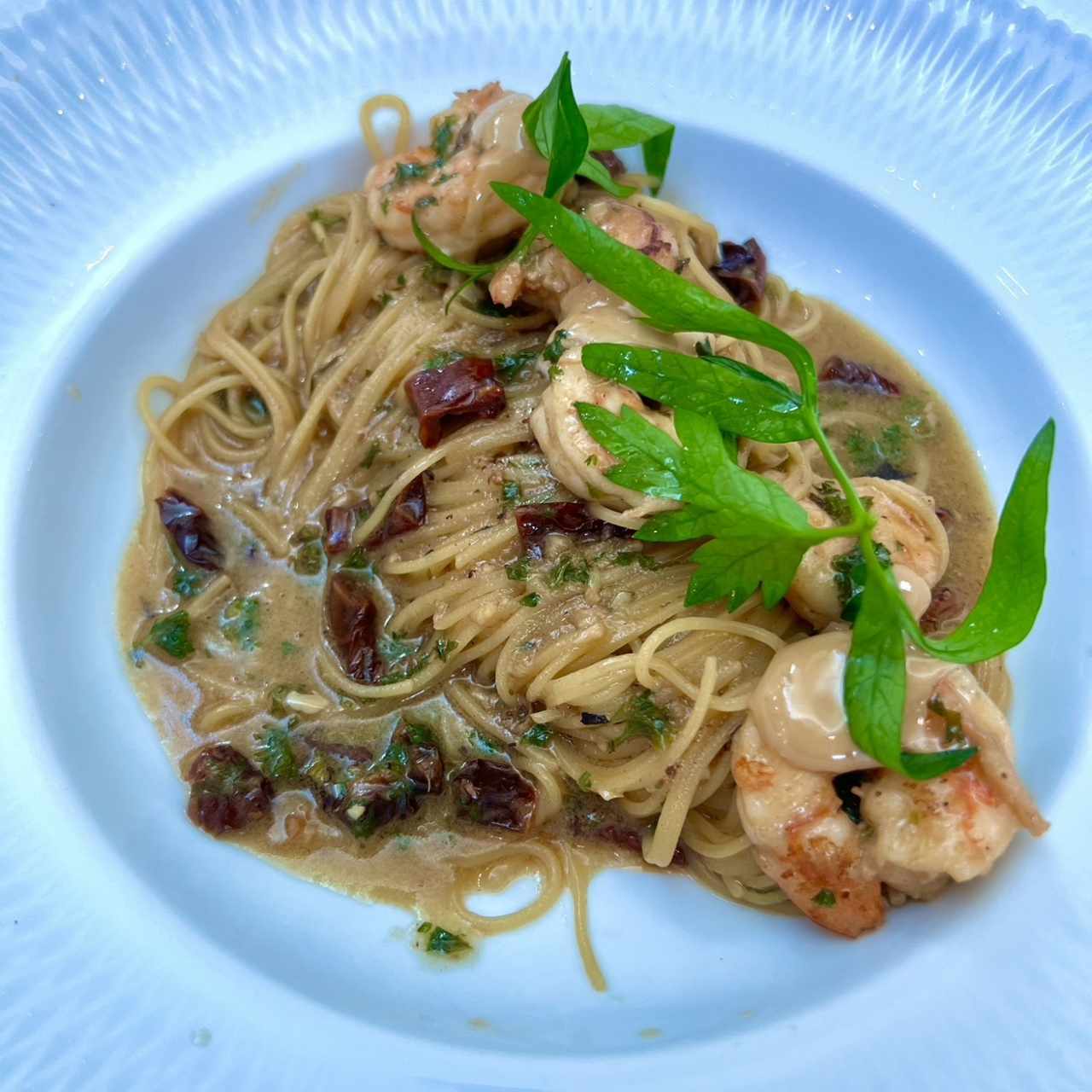 VERMICELLI AGLIO, OLIO E GAMBERI