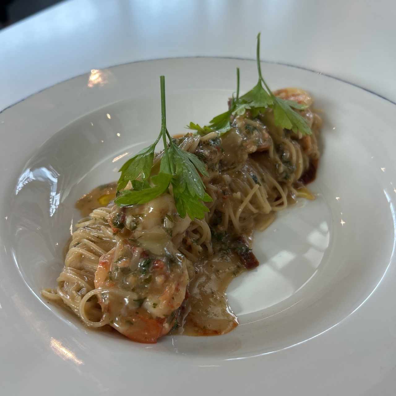 VERMICELLI AGLIO, OLIO E GAMBERI