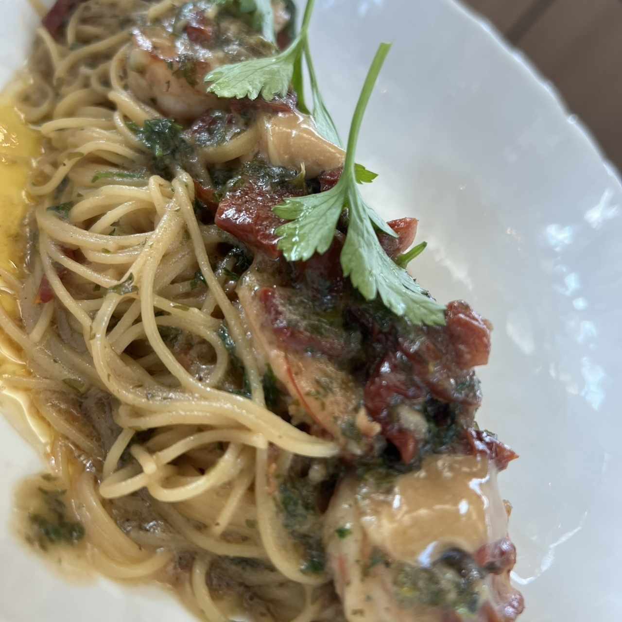 VERMICELLI AGLIO, OLIO E GAMBERI