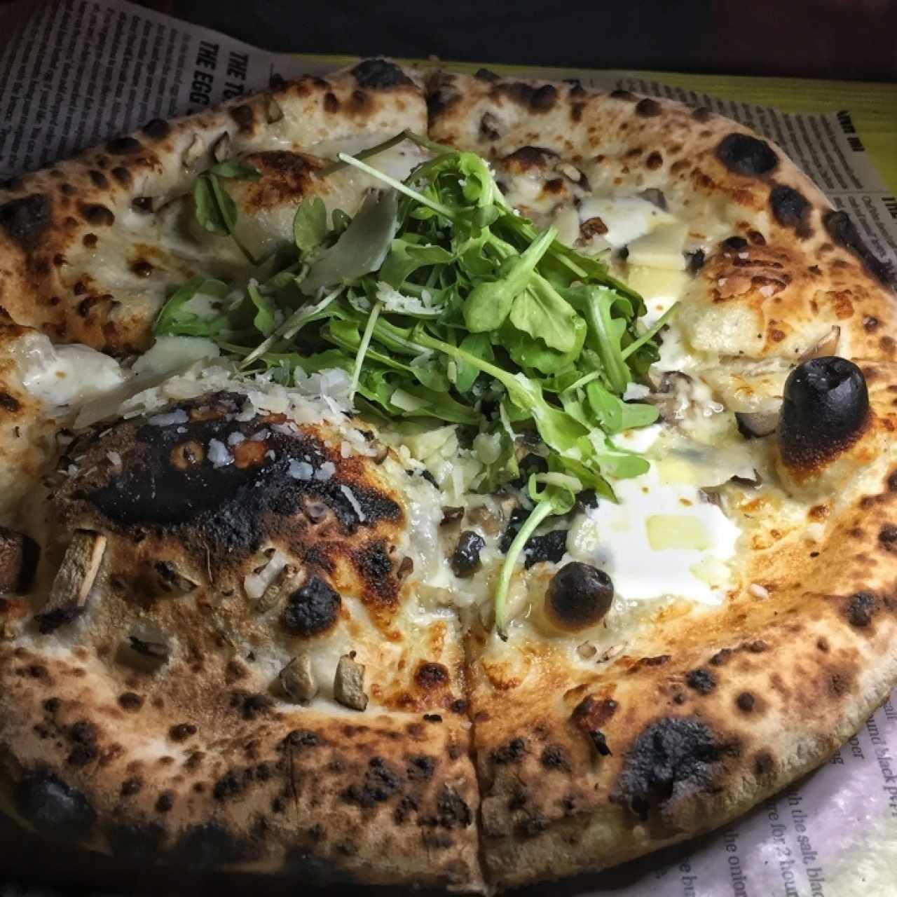 Hongos, Parmesano y Arúgula