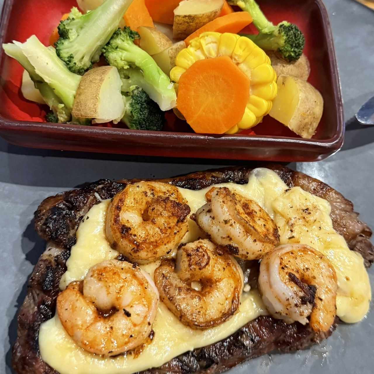 Shrimp & Parmesan Steak