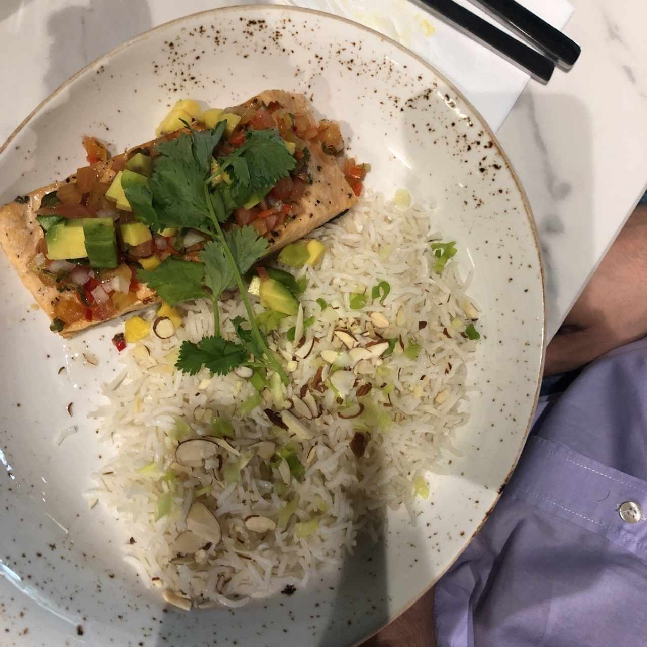 Salmon y arroz basmati