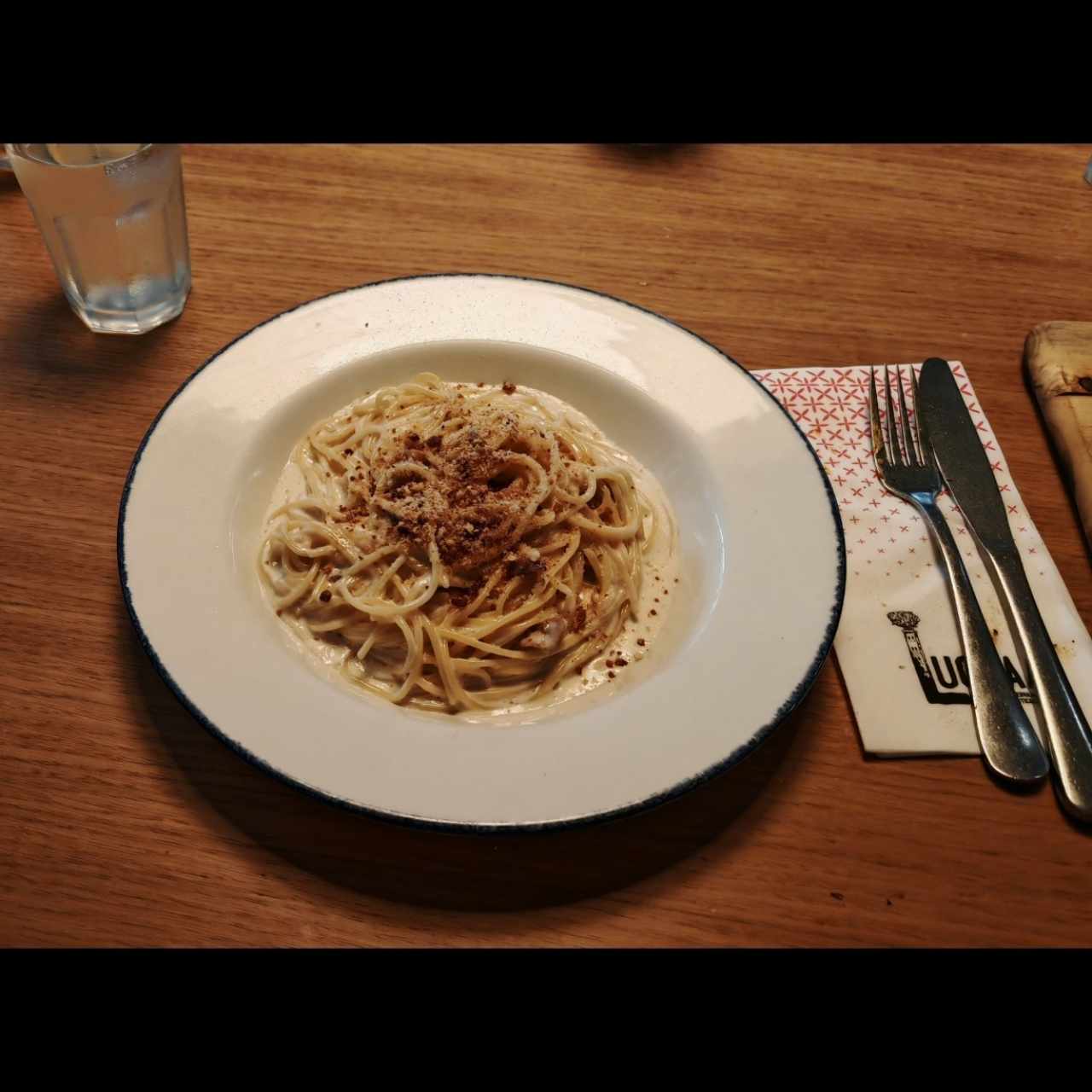 Spaghetti Alfredo e Prosciutto