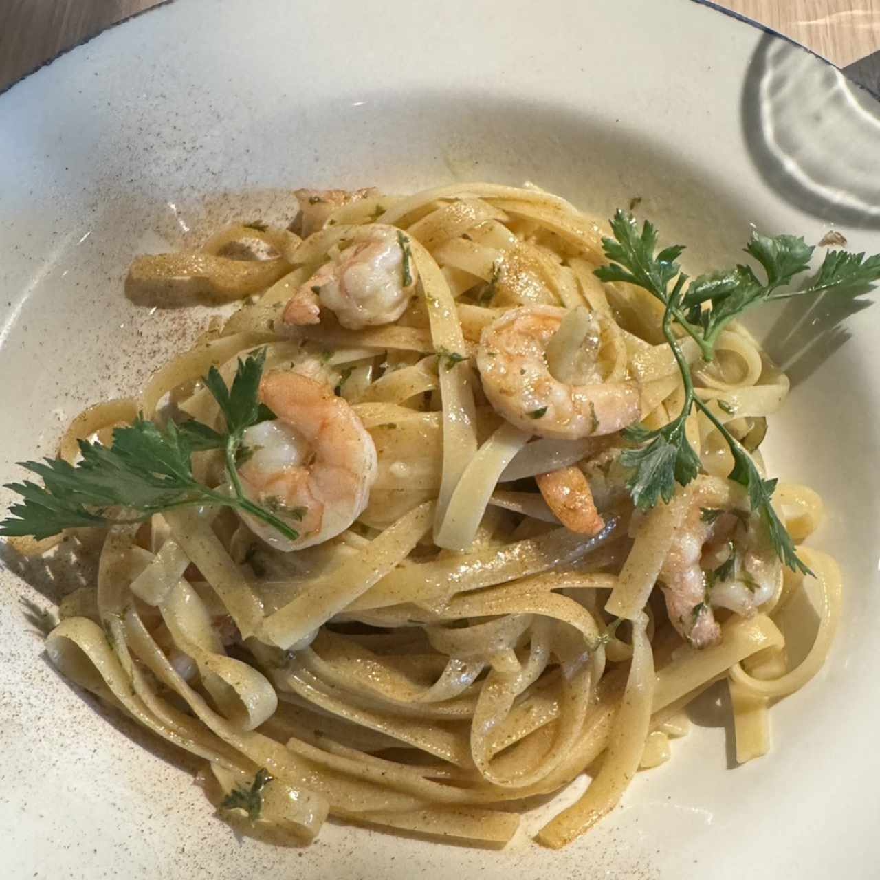 Fetuccini Aglio, Olio E Gamberetti