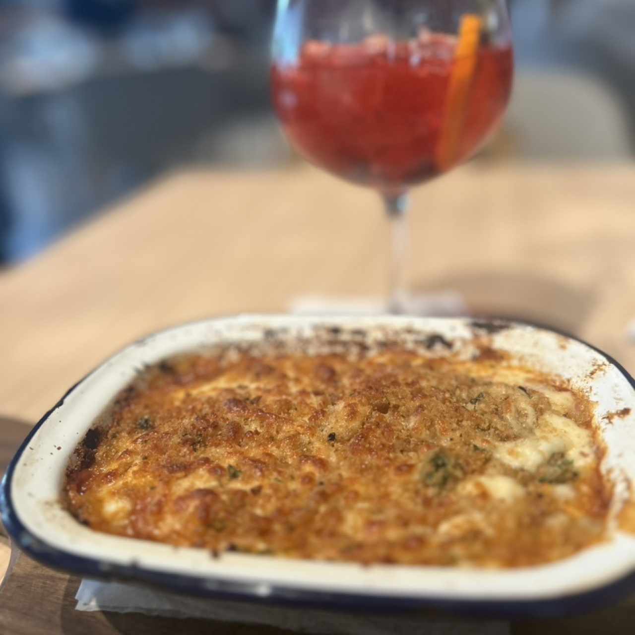 Lasaña bolonesa y Gin