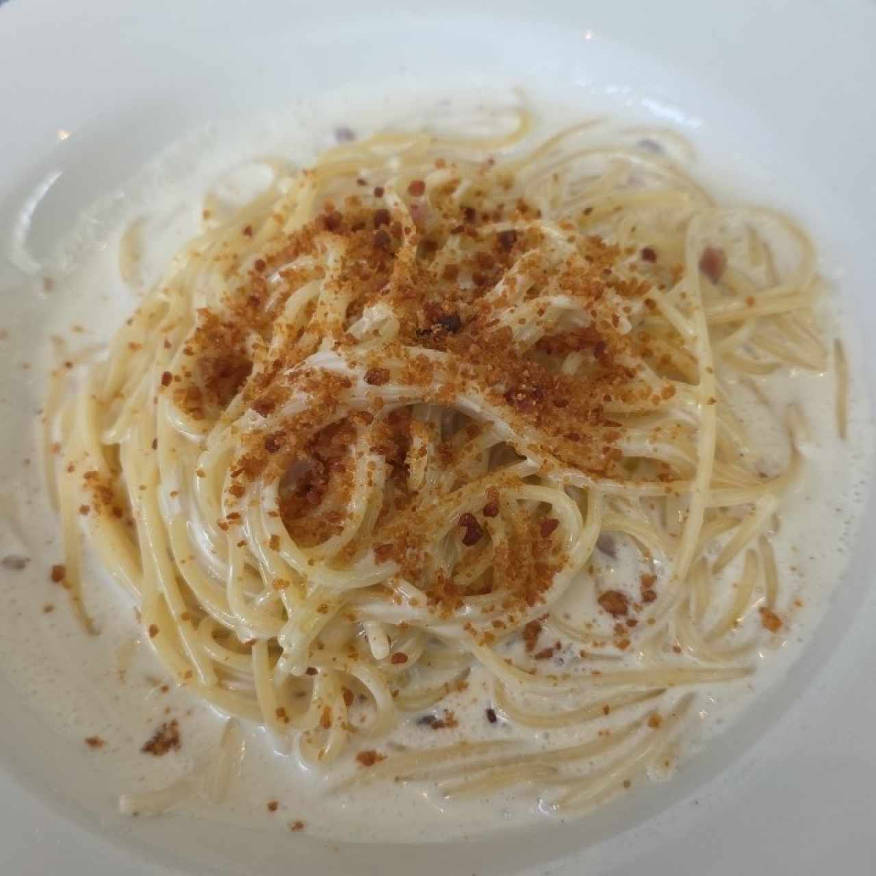 Spaghetti Alfredo e Prosciutto