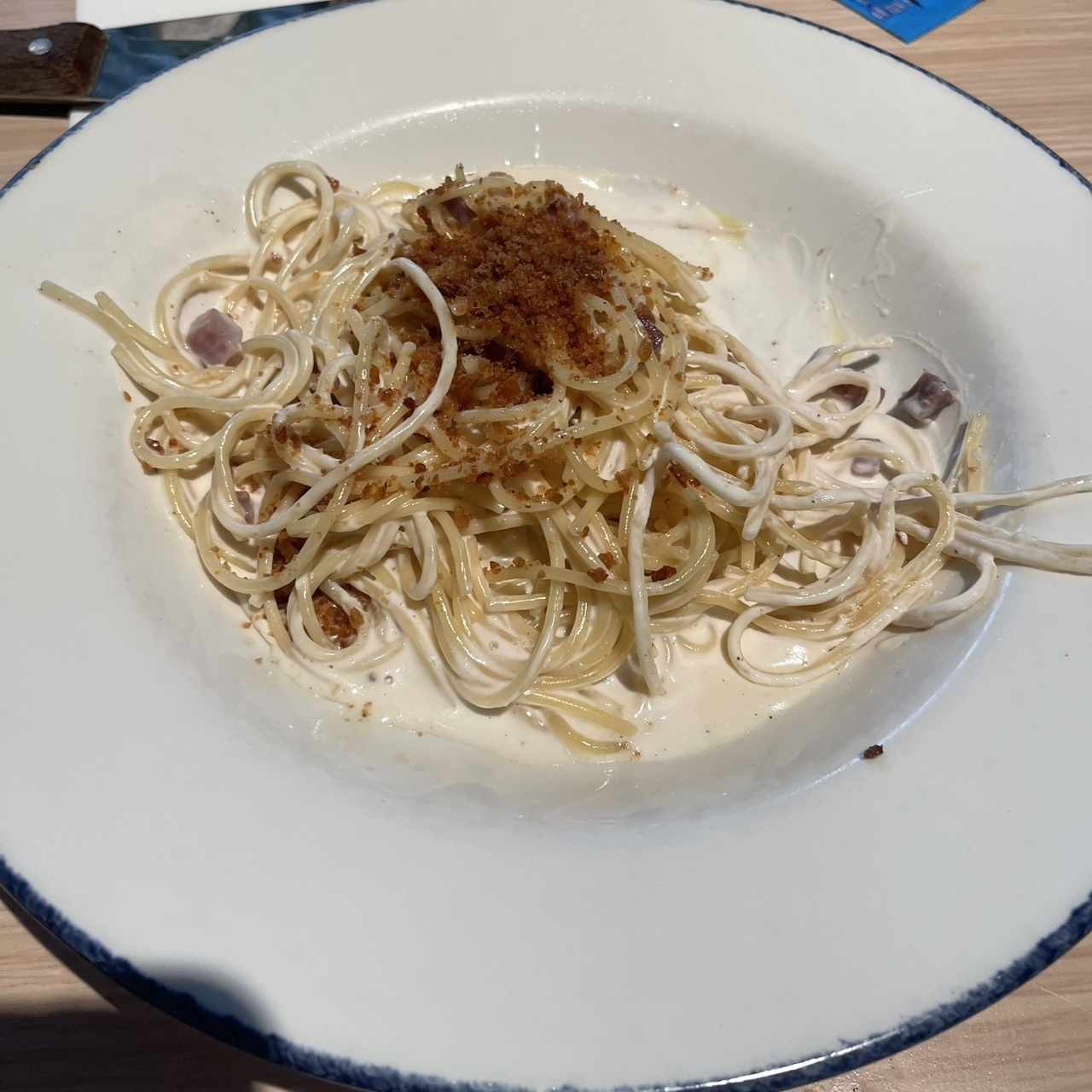 Spaghetti Alfredo e Prosciutto