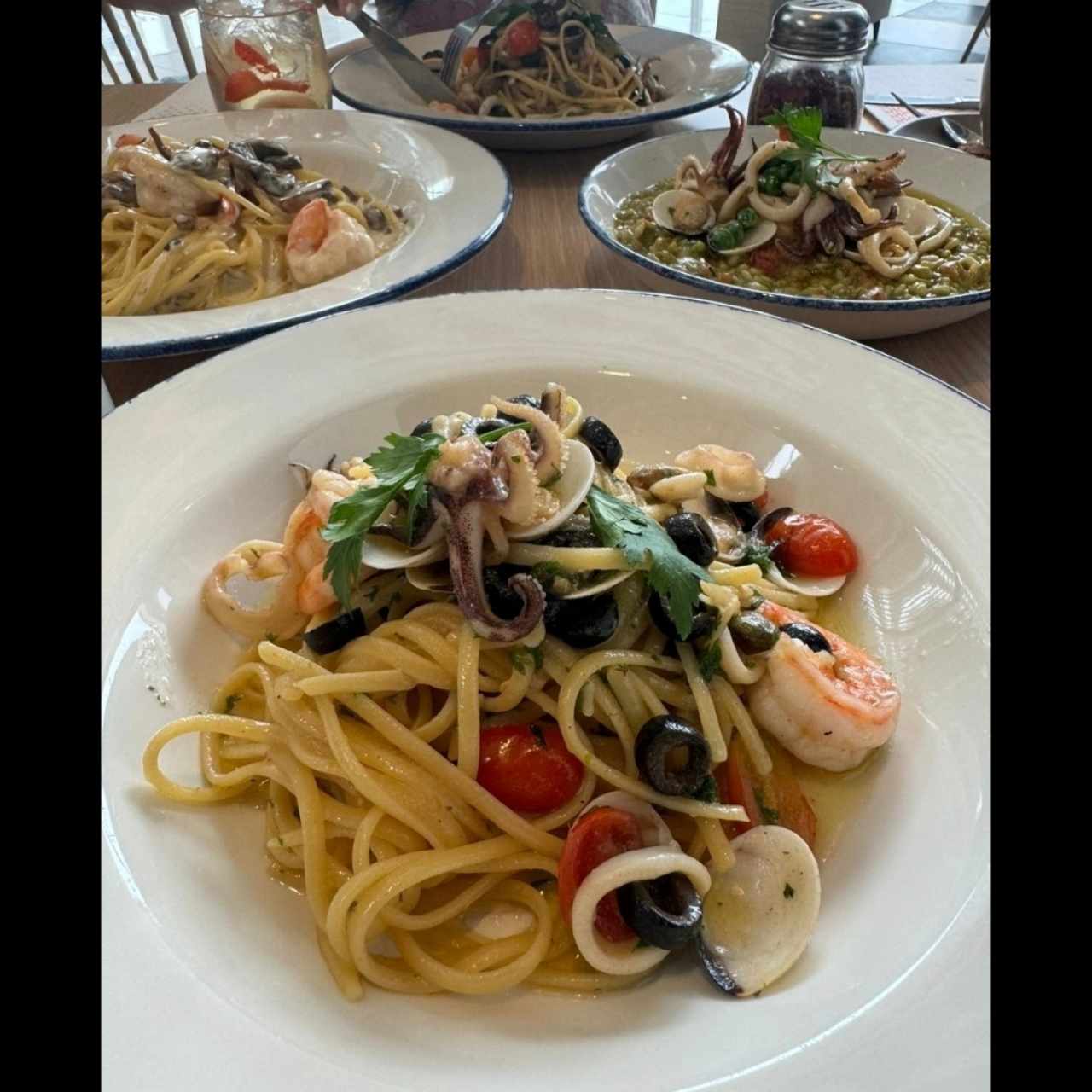 pasta fruto del mar, risottos