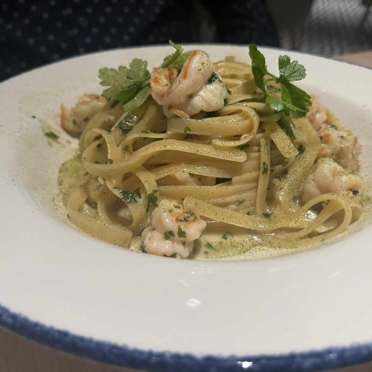 Fetuccini Aglio, Olio E Gamberetti