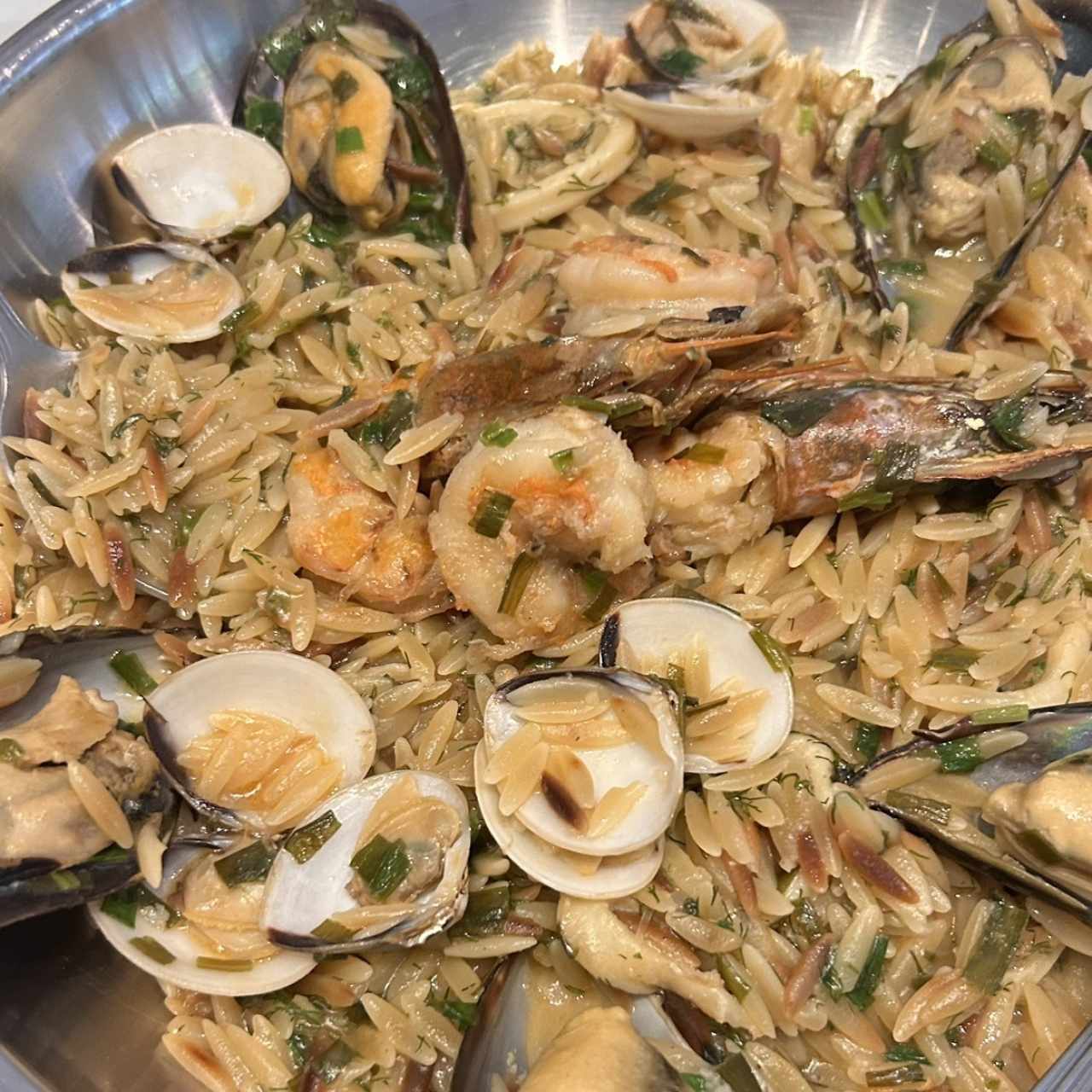 Risotto de Orzo con Mariscos