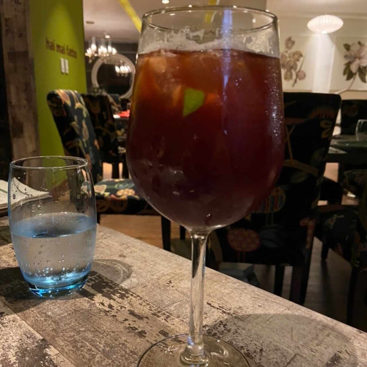 Sangría con vino tinto