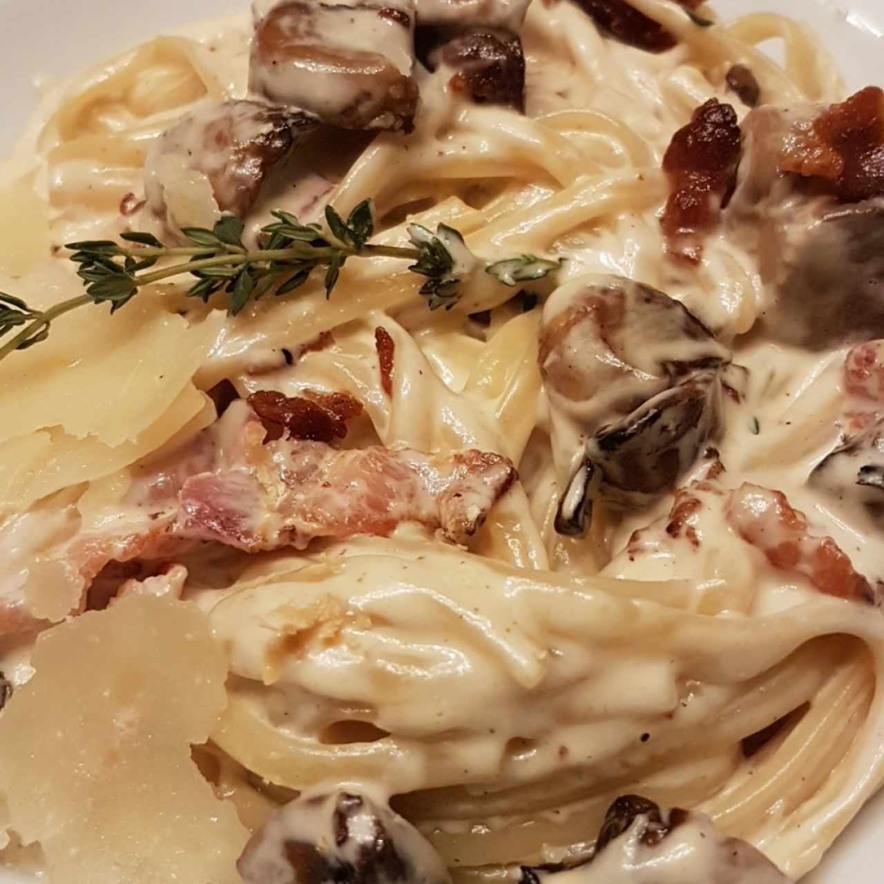 Linguini en salsa adriano.