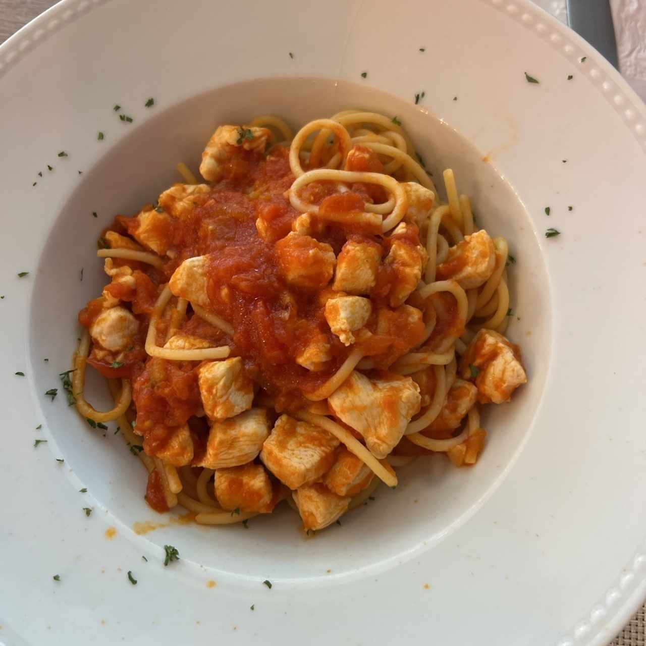 Menu de niños (Media Pasta con pollo)