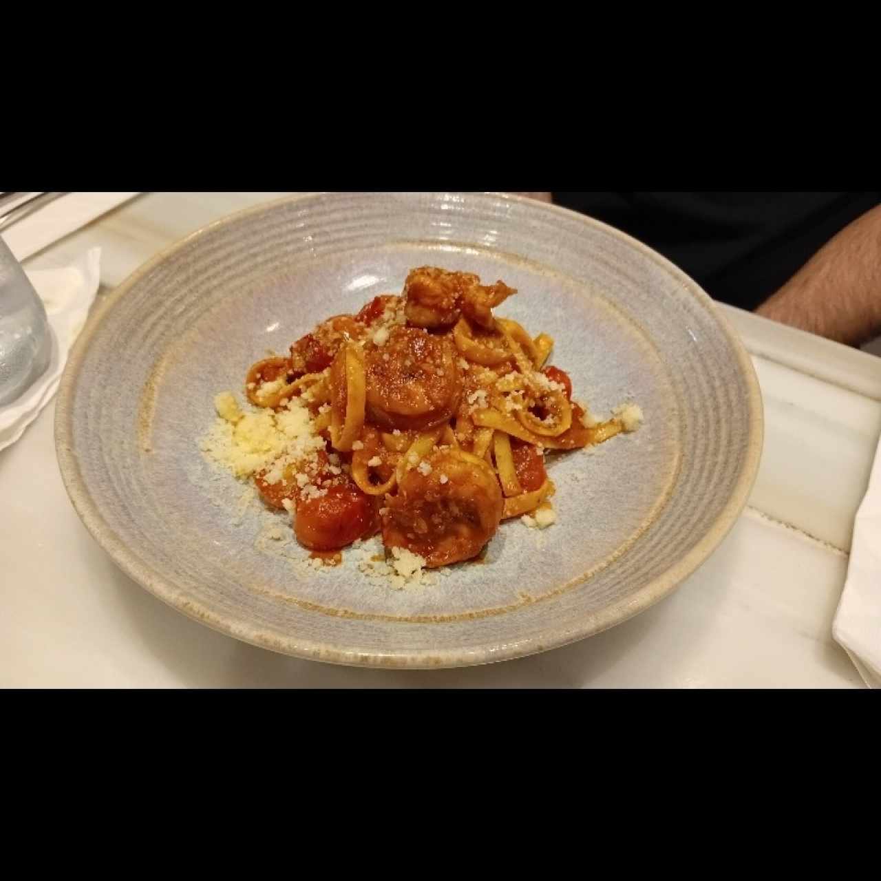 Fetuccini con Langostinos