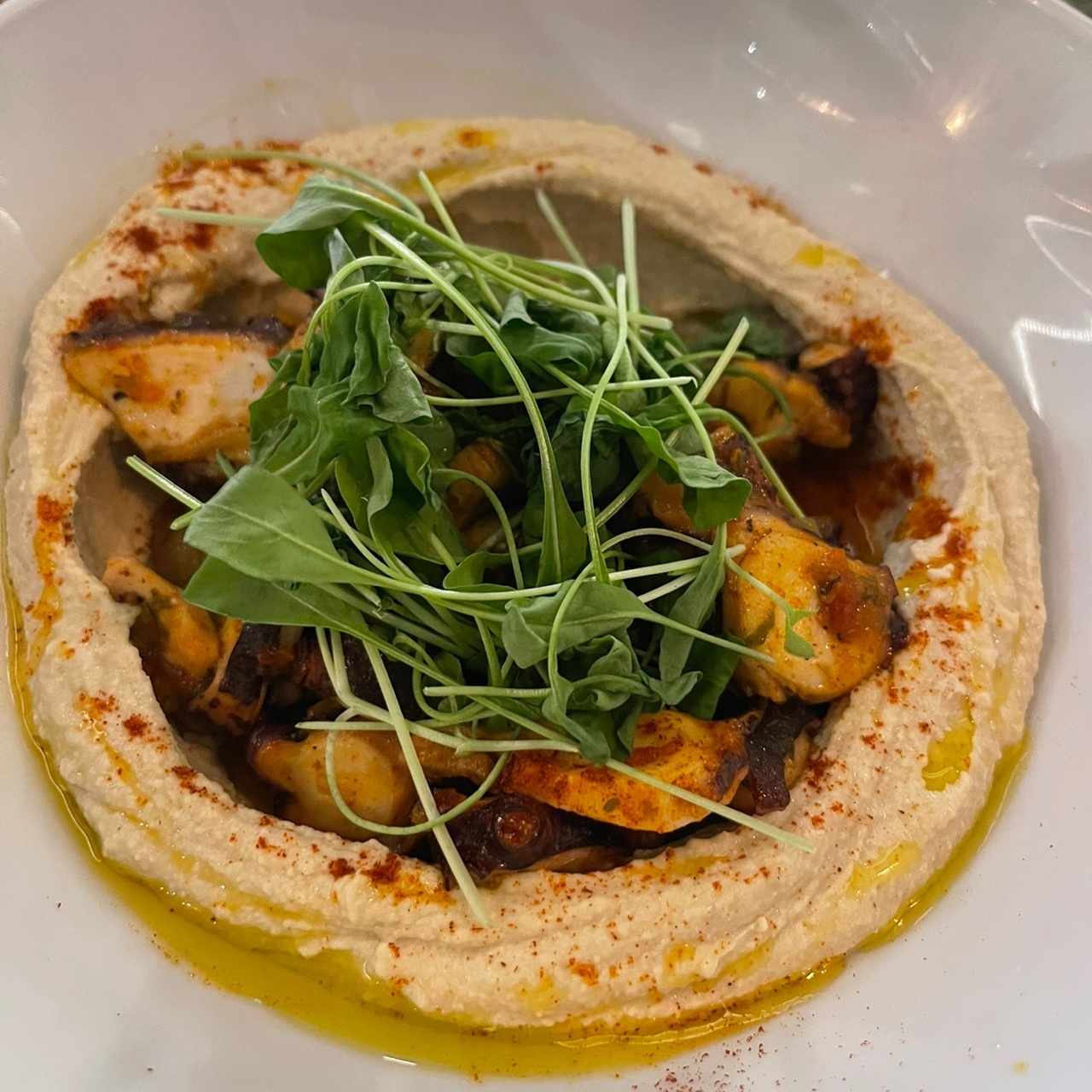 Pulpo hummus