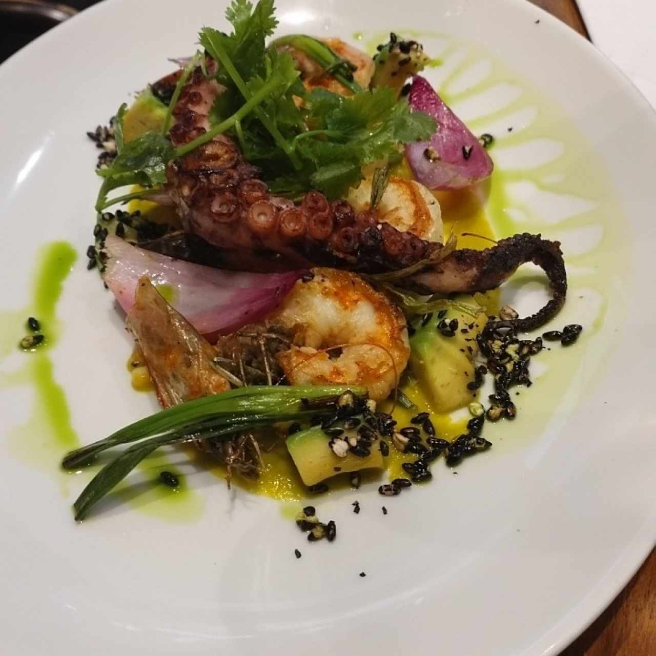 pulpo y langostinos 