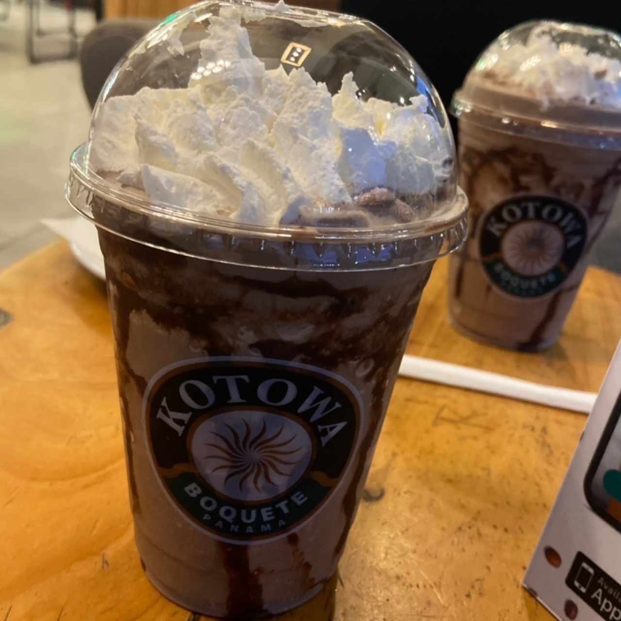 Frappe chocolate y café.