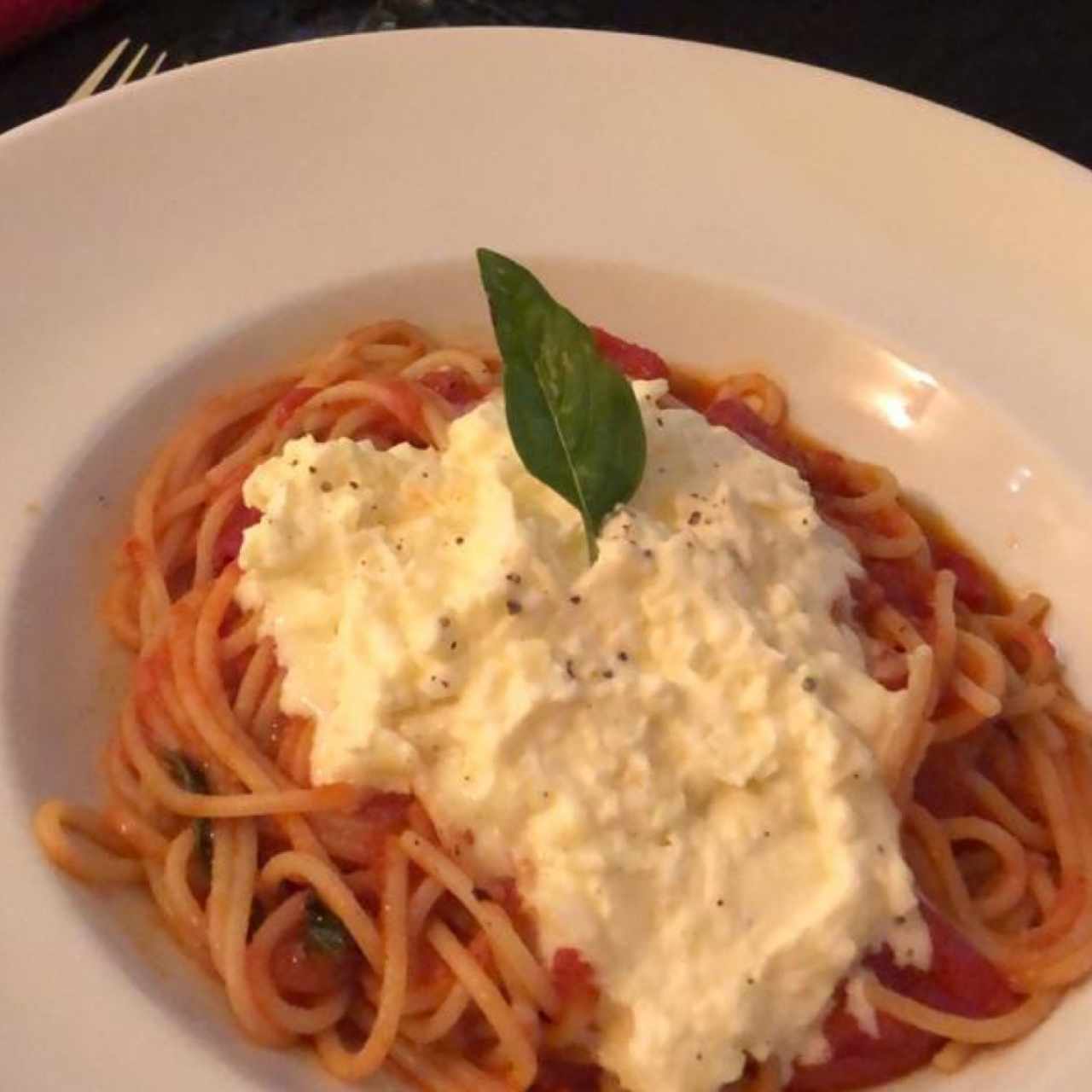 Spaguetti a la Stracciatella