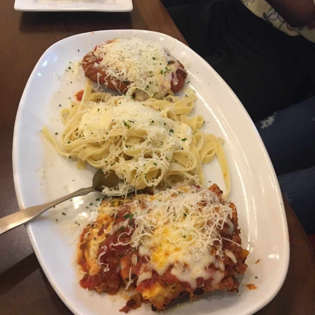 lasaña clasica pollo y fetuccini