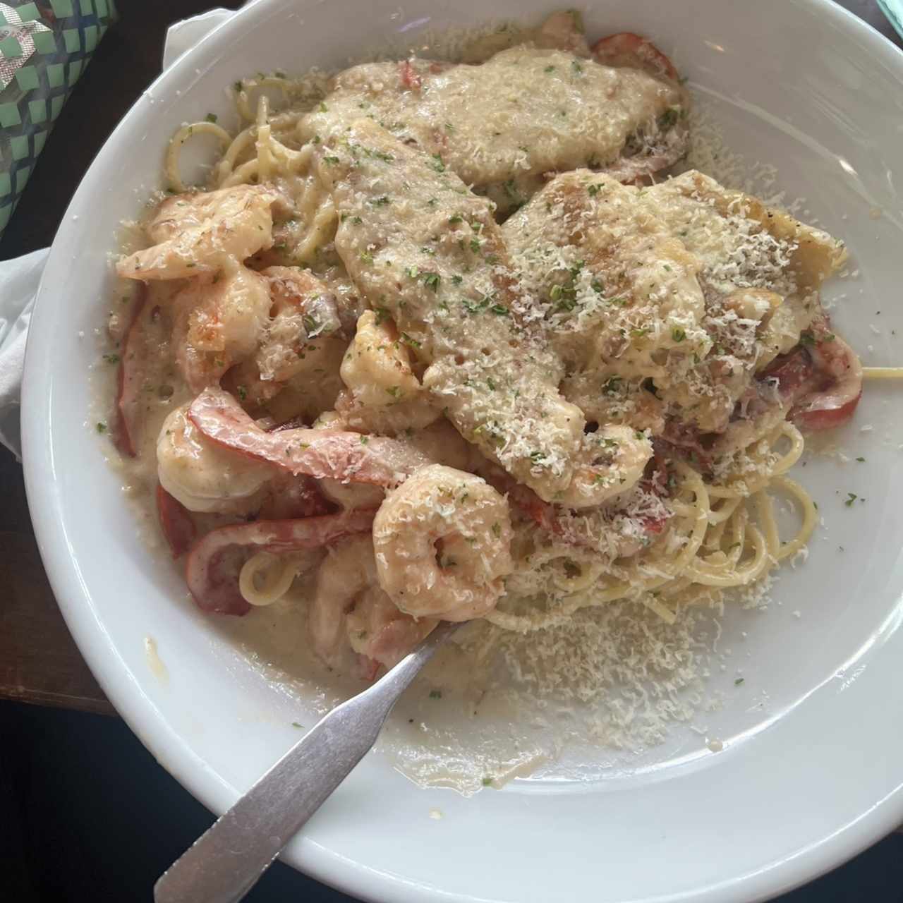 Chicken & Shrimp Carbonara