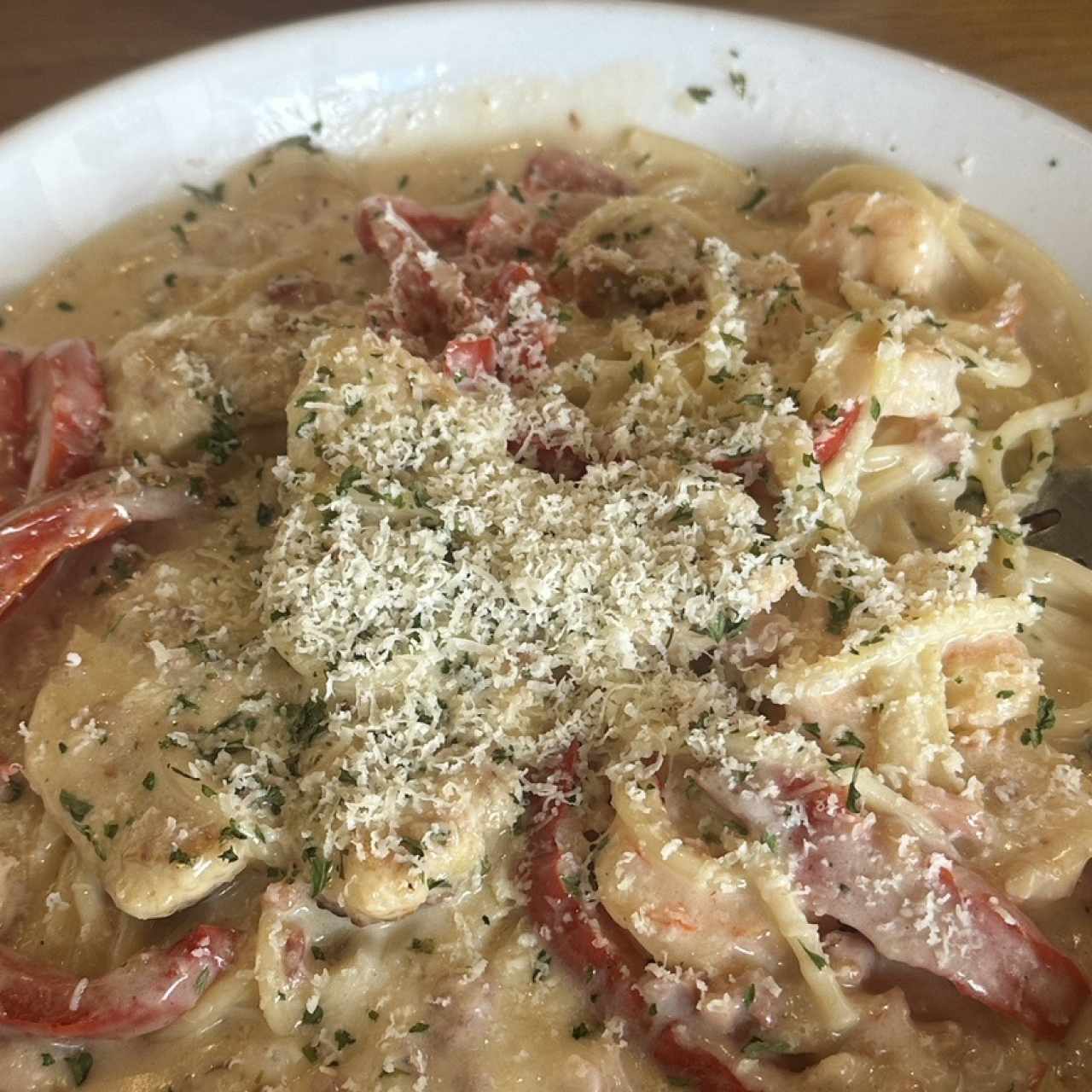 Chicken & Shrimp Carbonara