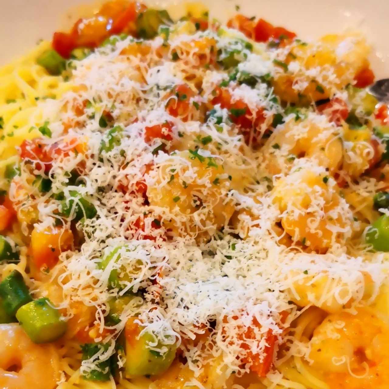 camarones con pasta