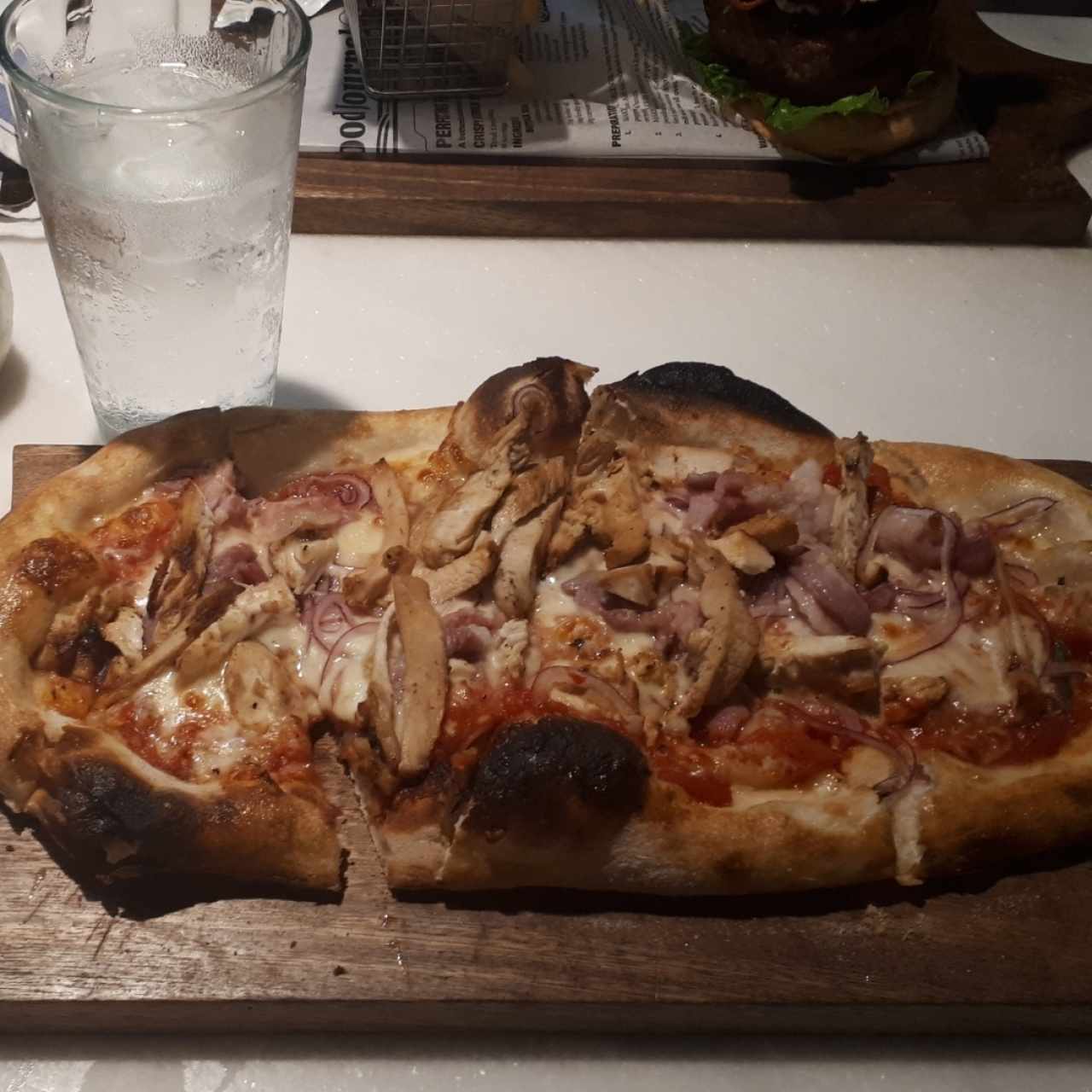 pizza de pollo al grill