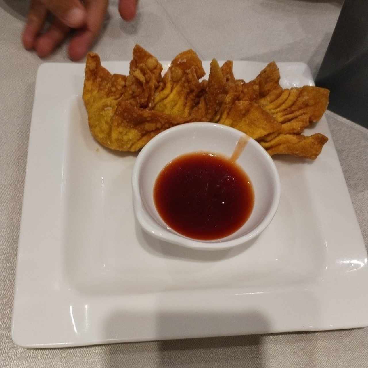 Wanton frito con Camarón