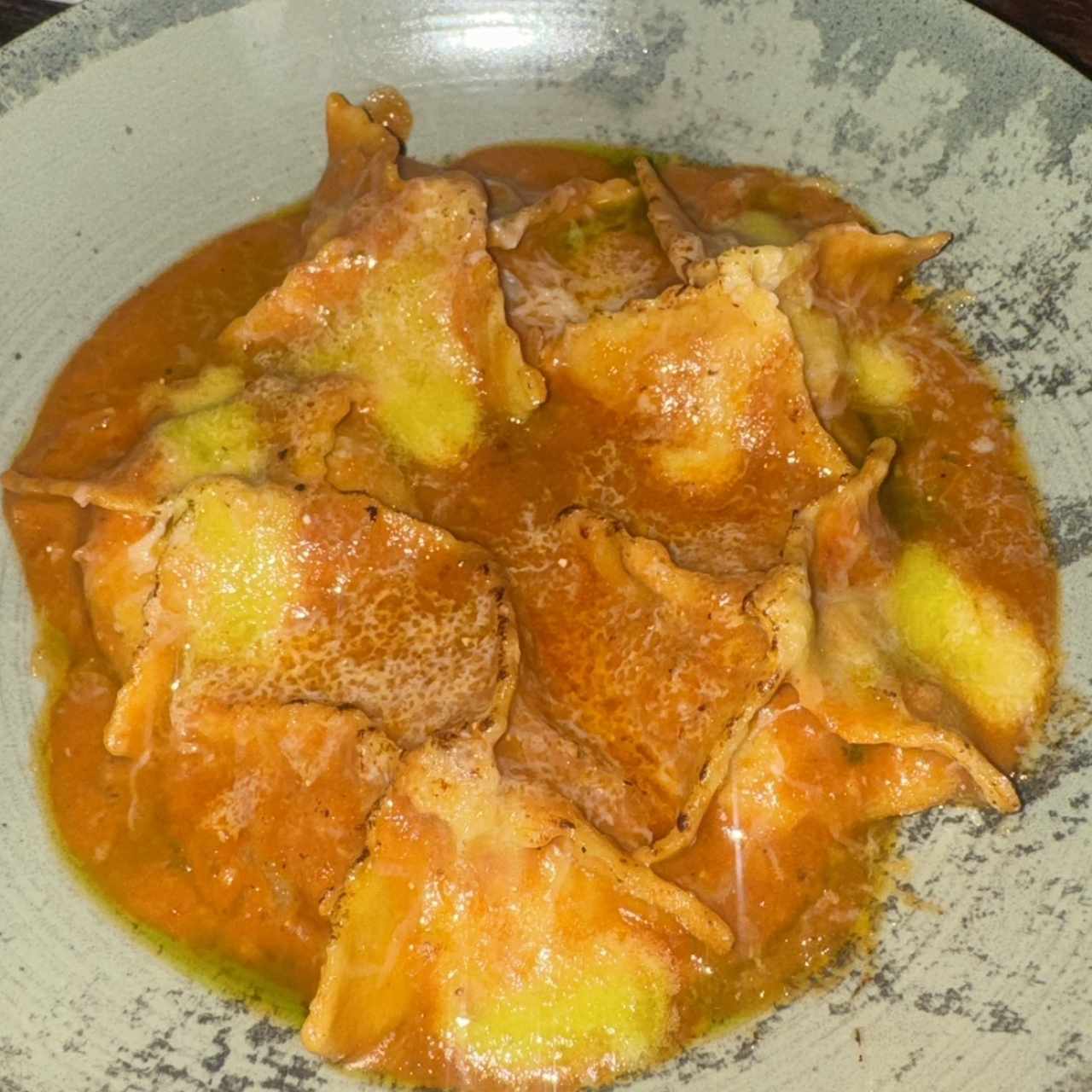 Antipasti - Raviolis di Gamberoni