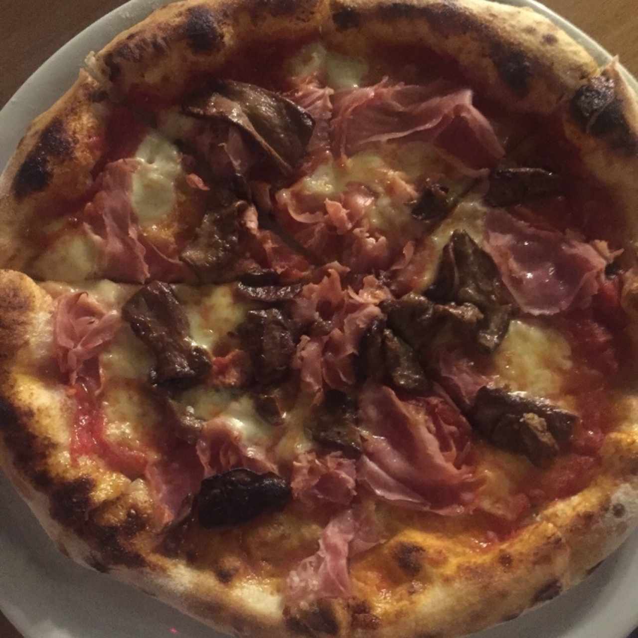 jamón y hongos