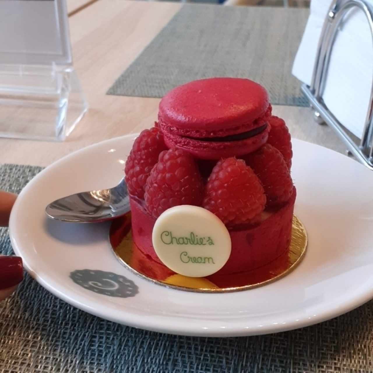 postre de frambuesa