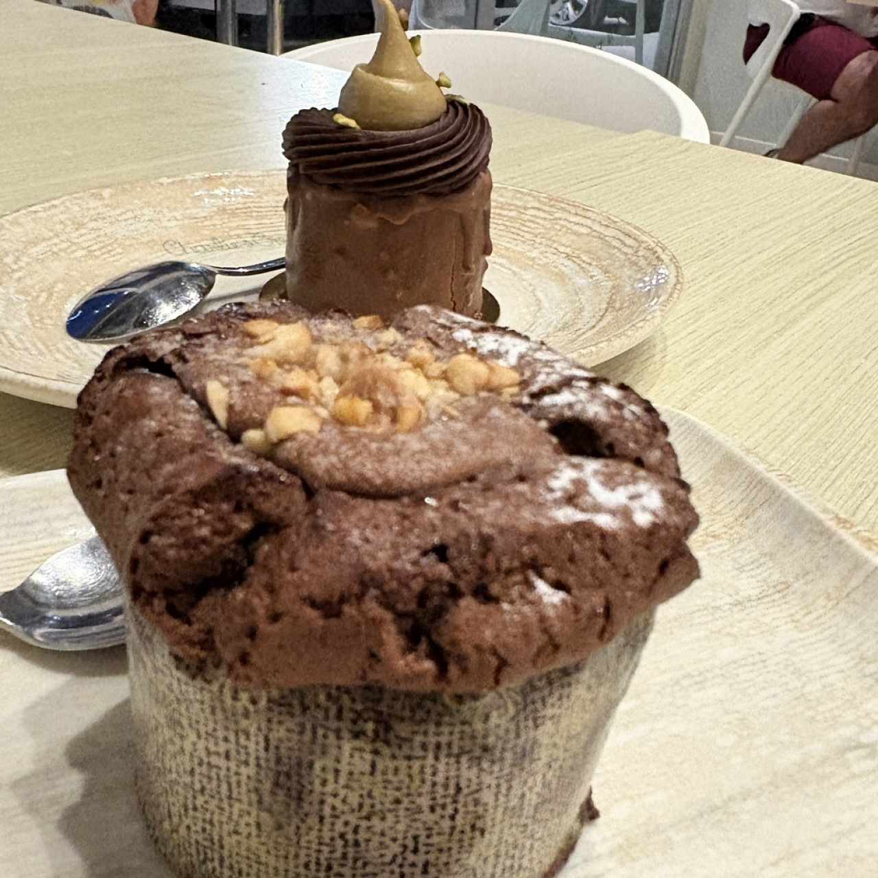 Volcan de nutella y Trufa choco-pistacho