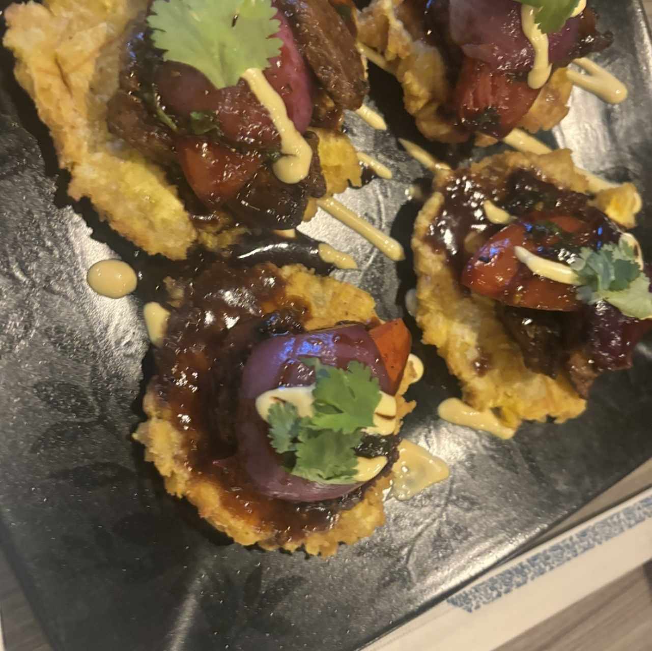 Patacones con Lomo Saltado