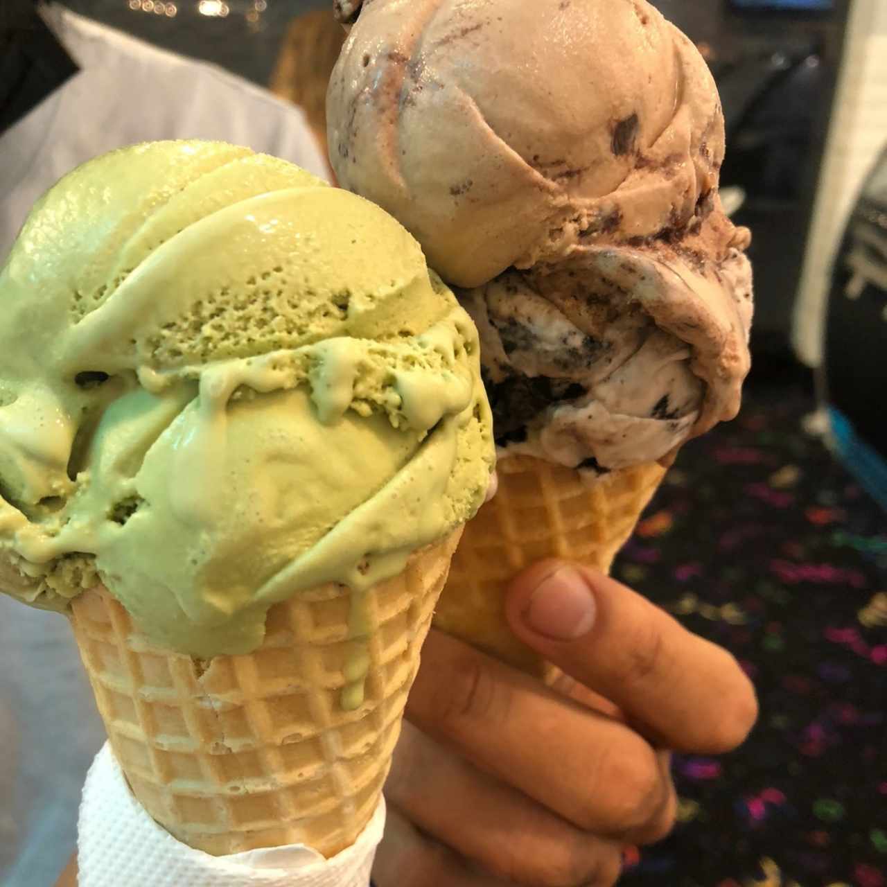 Pistacho iraní y oreo con chip cookies