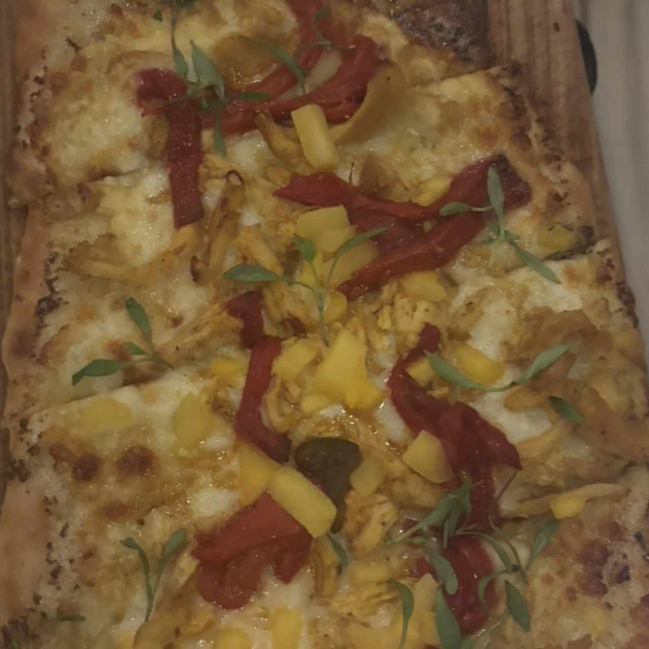 Pizza de pollo al curry 