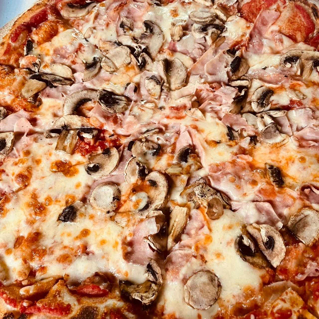 Pizza de Jamón y Hongos 16”