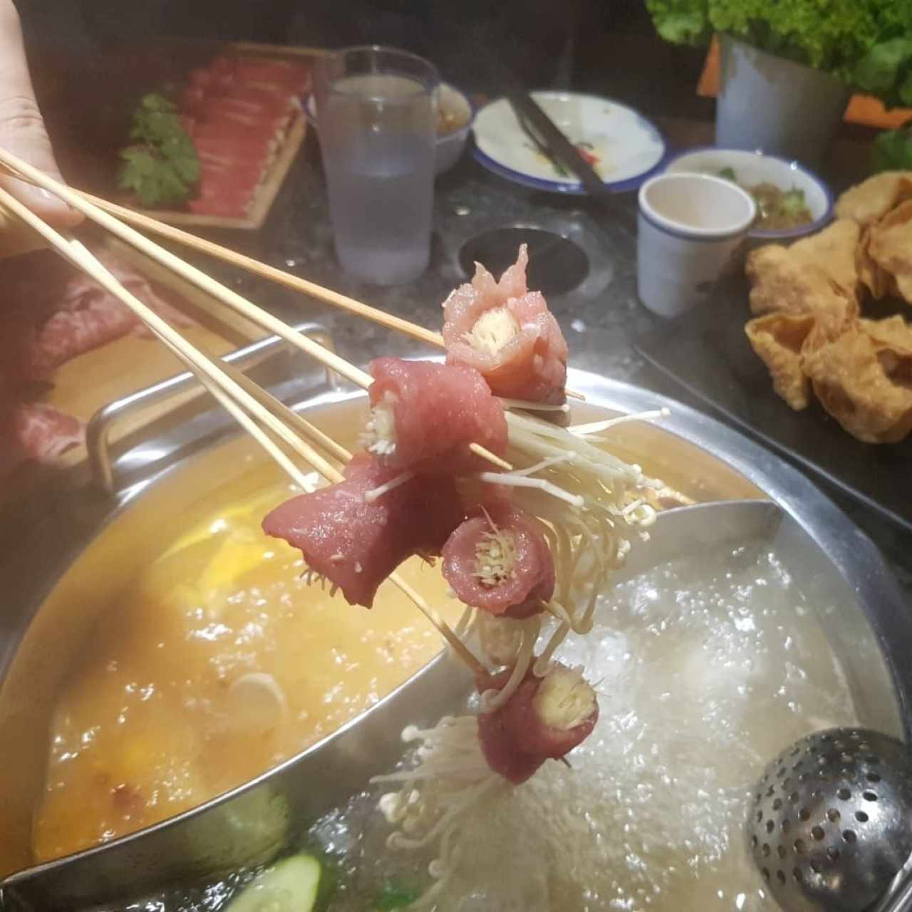Enoki Enrollado de Carne