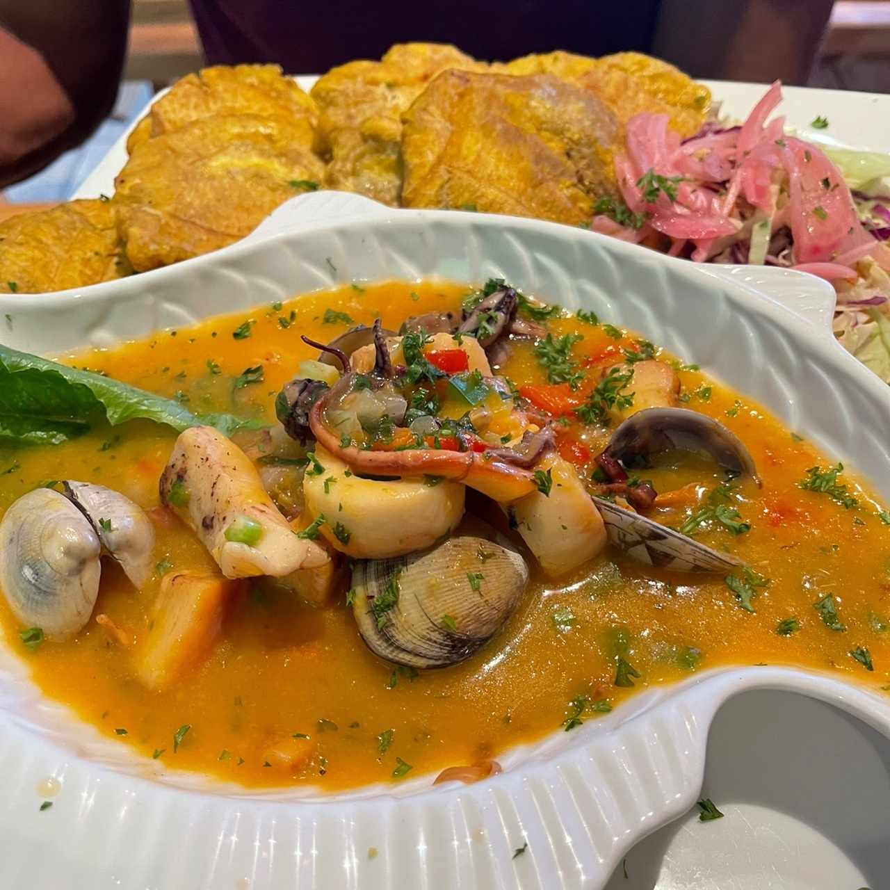chupé de mariscos 
