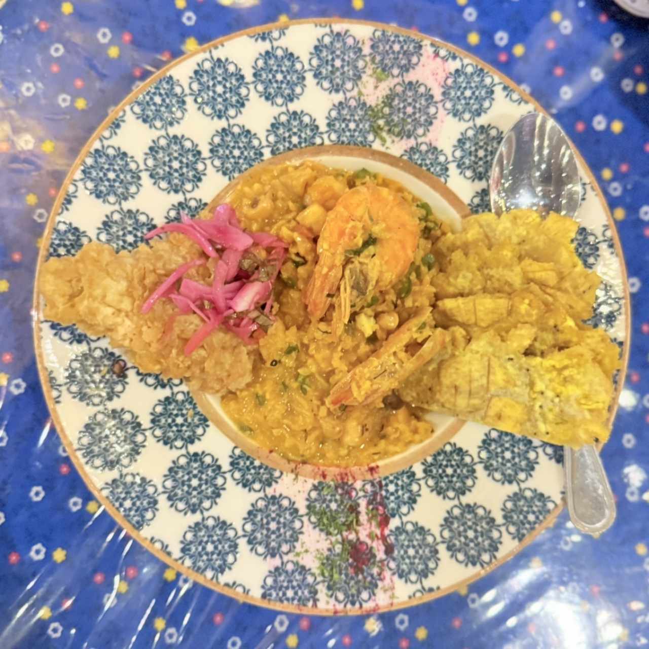 Guacho de Mariscos, Langostino y Sombrero de Pescado