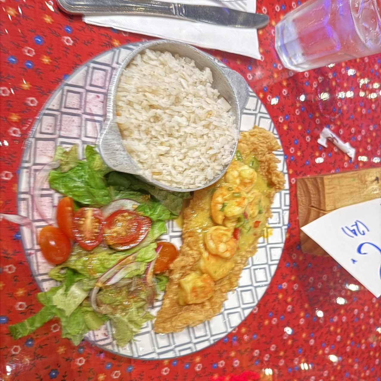 Corvina coronada con Camarones