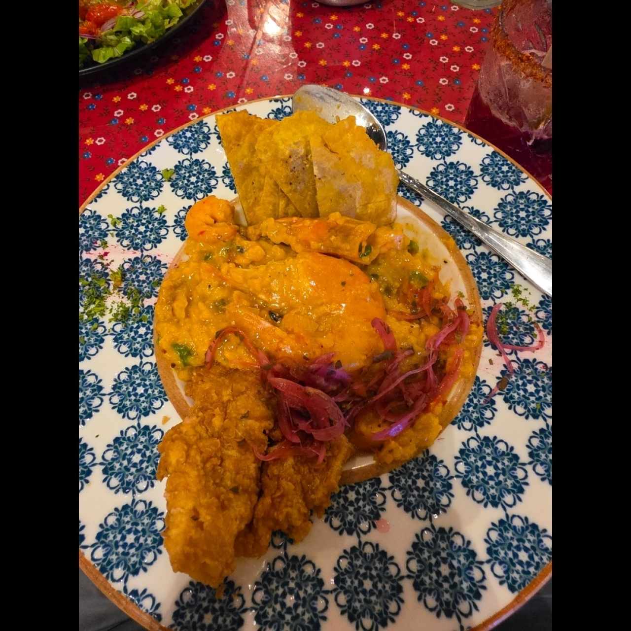 Guacho de Mariscos, Langostino y Sombrero de Pescado