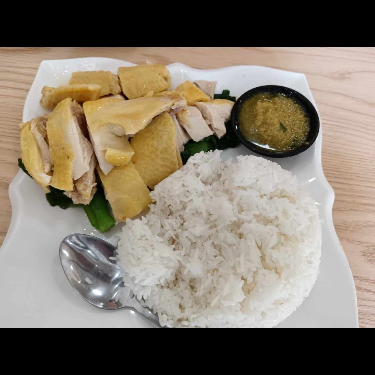 Gallina con salsa de jengibre 