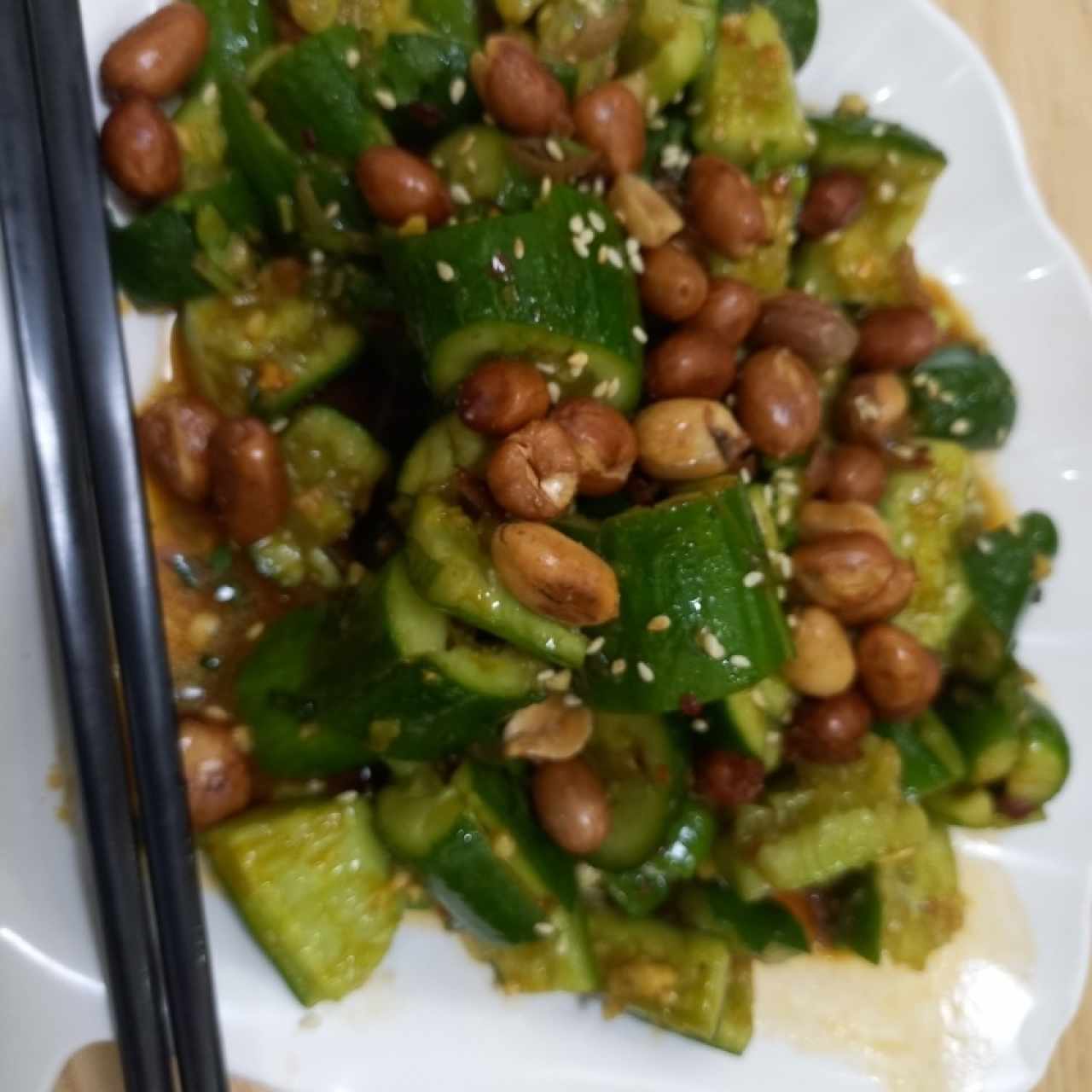 ensalada de pepino con mani
