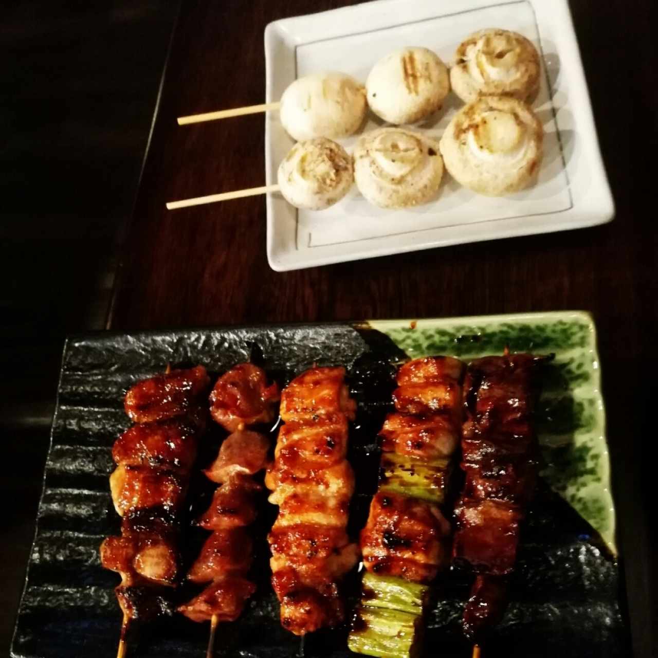 Yakitori de champiñones