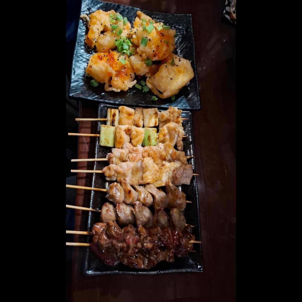 pinchos y camarones sweet chilli