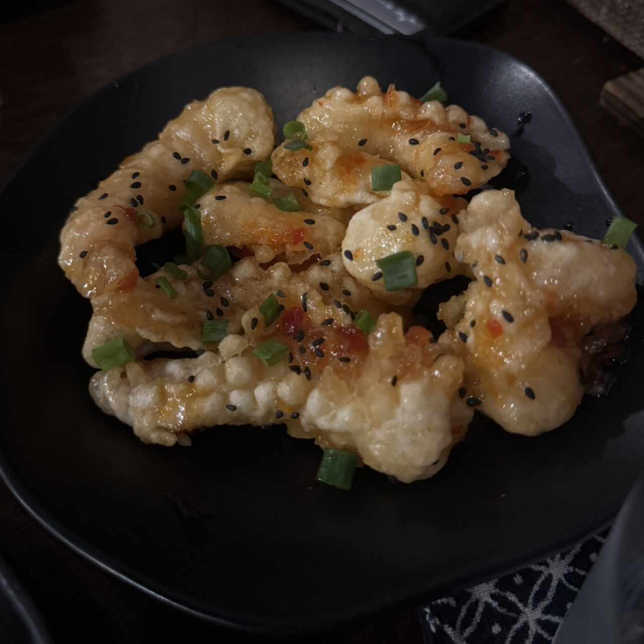Camarones en salsa chili agridulce 